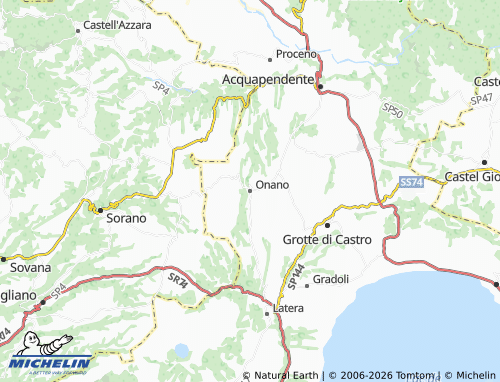 Carte MICHELIN Onano - ViaMichelin