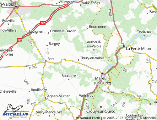 MICHELIN-Landkarte Thury-en-Valois - ViaMichelin