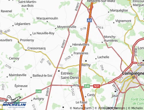 Mappa MICHELIN Francières - ViaMichelin
