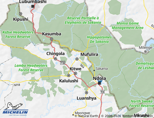 Mappa MICHELIN Mufulira - ViaMichelin