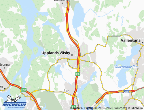 Mappa MICHELIN Upplands Väsby - ViaMichelin