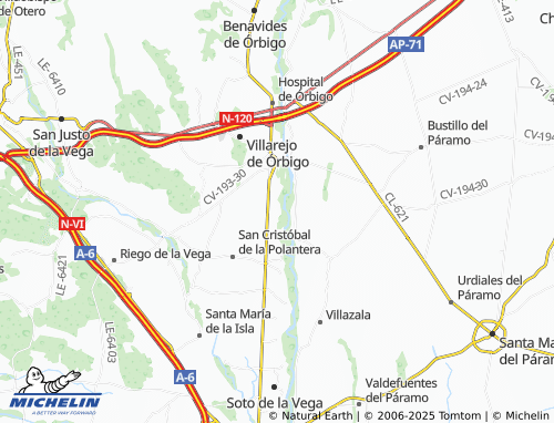MICHELIN Villoria de Orbigo map - ViaMichelin