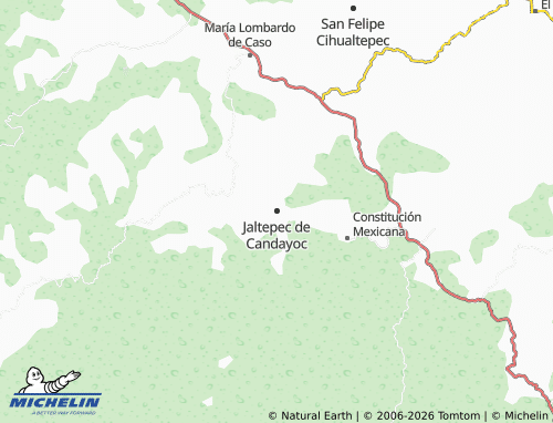 MICHELIN Jaltepec de Candayoc map - ViaMichelin