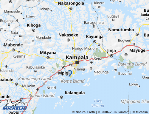 MICHELIN Nansana Municipality map - ViaMichelin