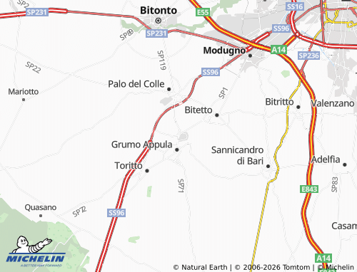 MICHELIN Binetto map - ViaMichelin