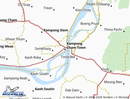 Mappa MICHELIN Kampong Cham Town - ViaMichelin