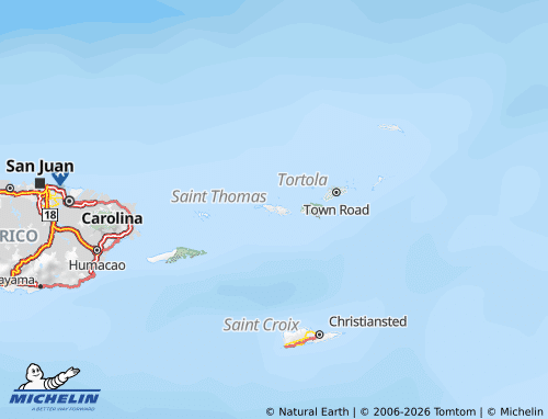 Mappa MICHELIN Virgin Islands - ViaMichelin