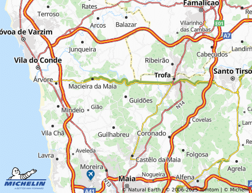 MICHELIN Guidões map - ViaMichelin