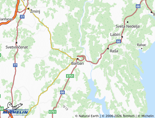 MICHELIN-Landkarte Barban - ViaMichelin