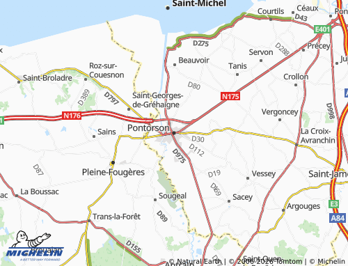 MICHELIN Pontorson map - ViaMichelin