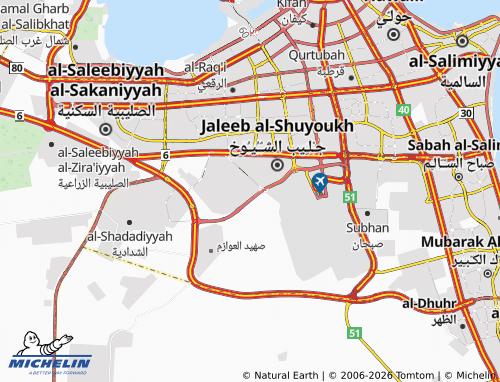 MICHELIN Abdullah Al Mubarak-West Jleeb map - ViaMichelin