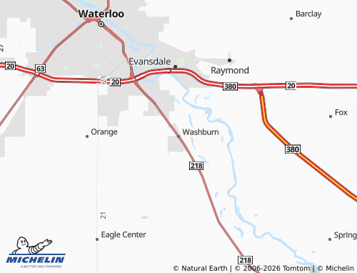 Carte MICHELIN Washburn - ViaMichelin