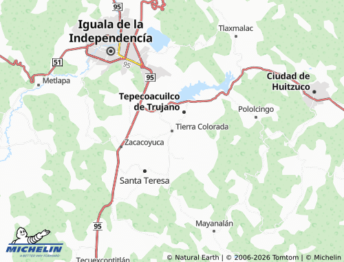 MICHELIN Tierra Colorada map - ViaMichelin