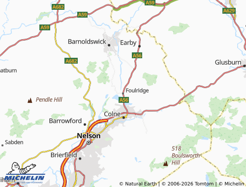 Carte MICHELIN Foulridge - ViaMichelin