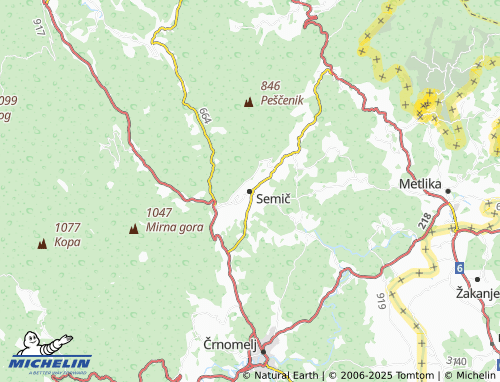 Mappa MICHELIN Semič - ViaMichelin