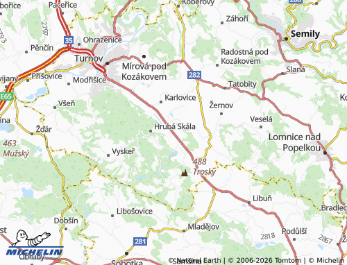 Mappa MICHELIN Hnanice - ViaMichelin