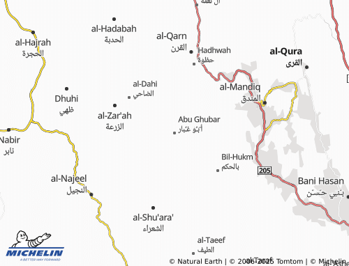 MICHELIN Abu Ghubar map - ViaMichelin