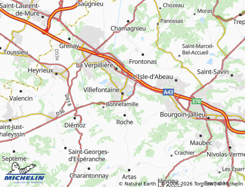 Carte MICHELIN Villefontaine - ViaMichelin
