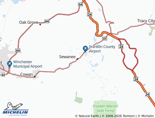 Carte MICHELIN Sewanee - ViaMichelin