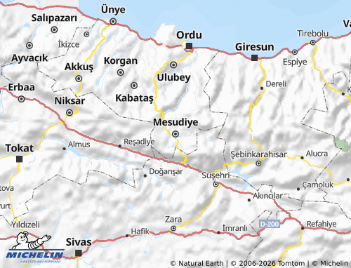 MICHELIN Mesudiye map - ViaMichelin