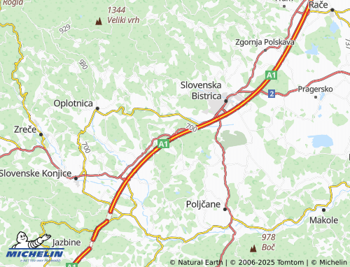 MICHELIN-Landkarte Vrhole pri Slovenskih Konjicah - ViaMichelin