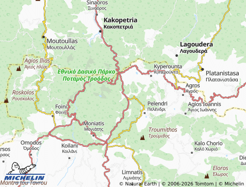 MICHELIN Kato Amiantos map - ViaMichelin