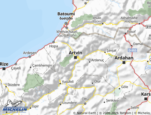 Kaart MICHELIN Artvin - ViaMichelin