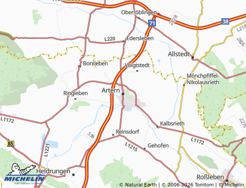 MICHELIN Artern map - ViaMichelin