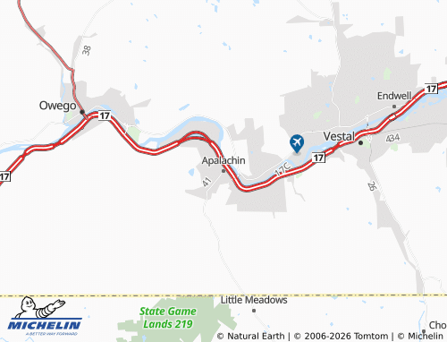 Mapa MICHELIN Apalachin - ViaMichelin