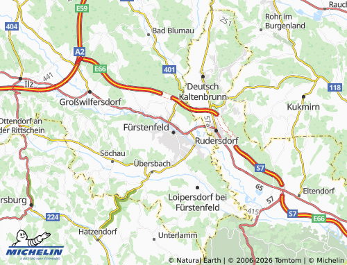 Carte MICHELIN Fürstenfeld - ViaMichelin