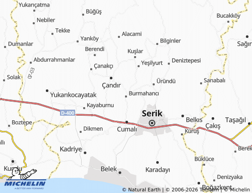 MICHELIN Burmahancı map - ViaMichelin