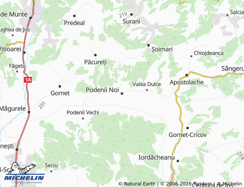 Mappa MICHELIN Podenii Noi - ViaMichelin