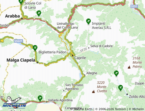 Kaart MICHELIN Caprile - ViaMichelin