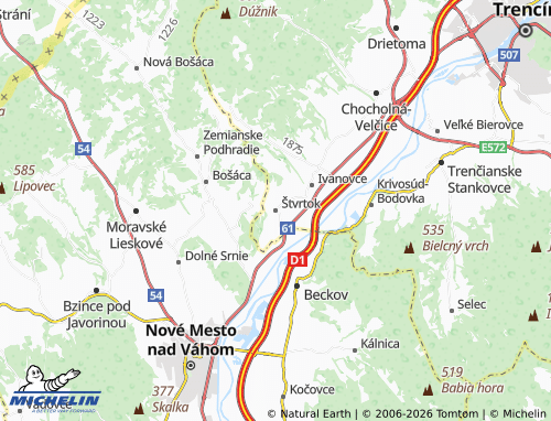 MICHELIN Štvrtok map - ViaMichelin