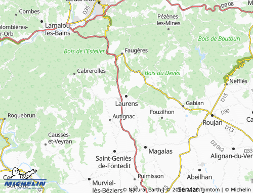 Mappa MICHELIN Laurens - ViaMichelin