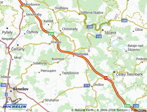 Mappa MICHELIN Ostředek - ViaMichelin