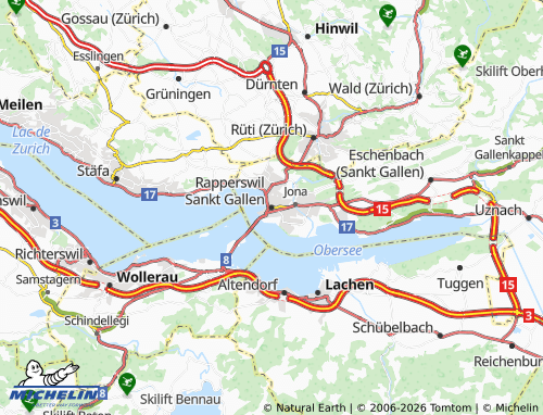 MICHELIN Rapperswil Sankt Gallen map - ViaMichelin