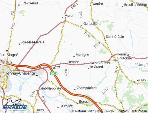 Mapa MICHELIN Moragne - ViaMichelin