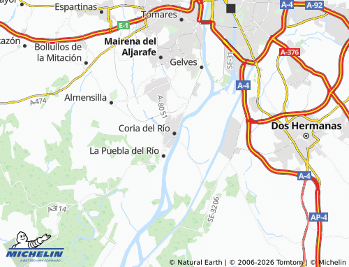 Mapa MICHELIN Coria del Río - ViaMichelin