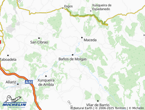 MICHELIN Baños de Molgas (San Salvador) map - ViaMichelin