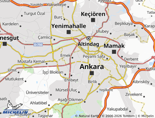 MICHELIN Yukarı Bahçelievler map - ViaMichelin