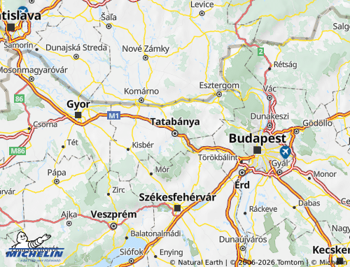 Mappa MICHELIN Komárom-Esztergom - ViaMichelin