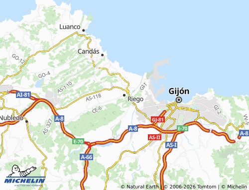 MICHELIN-Landkarte Riego - ViaMichelin
