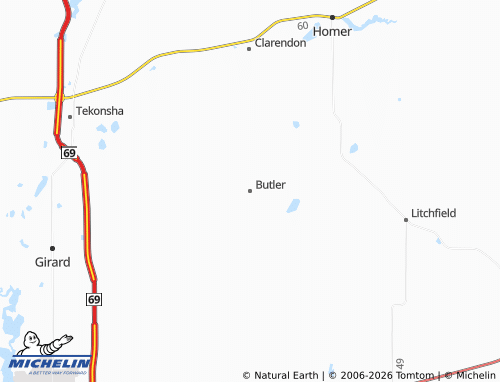 Mappa MICHELIN Butler - ViaMichelin