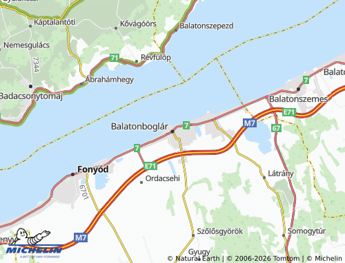 MICHELIN-Landkarte Balatonboglár - ViaMichelin