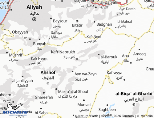 Mapa MICHELIN Kafr Nabrukh - ViaMichelin