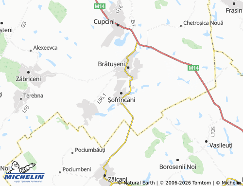 MICHELIN Șofrîncani map - ViaMichelin