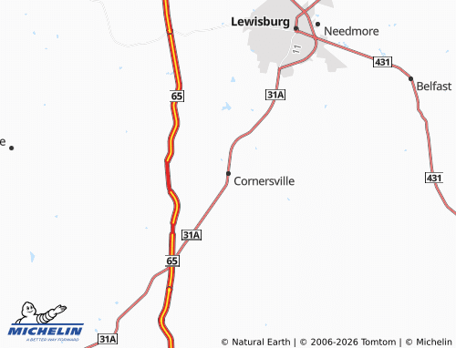 Mapa MICHELIN Cornersville - ViaMichelin