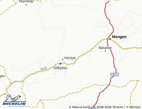 MICHELIN Ağacalar map - ViaMichelin