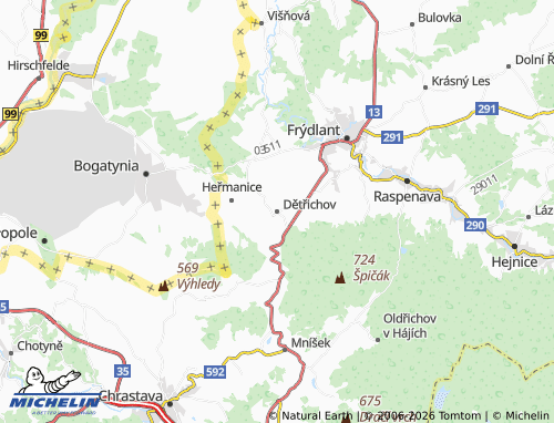 Mappa MICHELIN Dětřichov - ViaMichelin